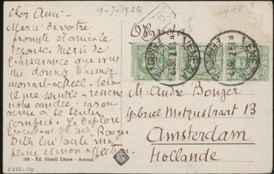 Bilhete-postal para Andries Bonger de Emile Bernard