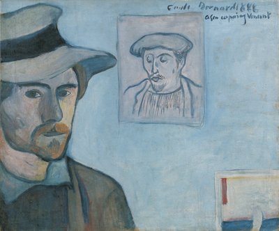 Auto-retrato com retrato de Gauguin de Emile Bernard