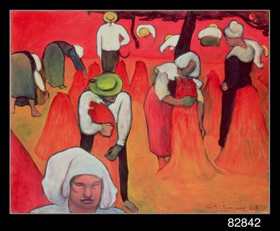 A Colheita de Trigo Sarraceno, 1888 de Emile Bernard
