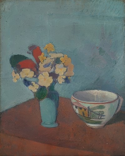 Vaso com flores e copo. 1887-88 de Emile Bernard