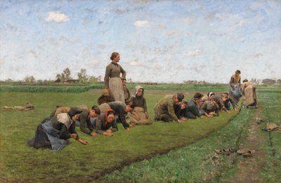 Monda do linho na Flandres de Emile Claus