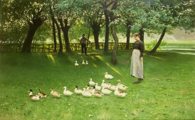 A menina do pato, início dos anos 1880 de Emile Claus