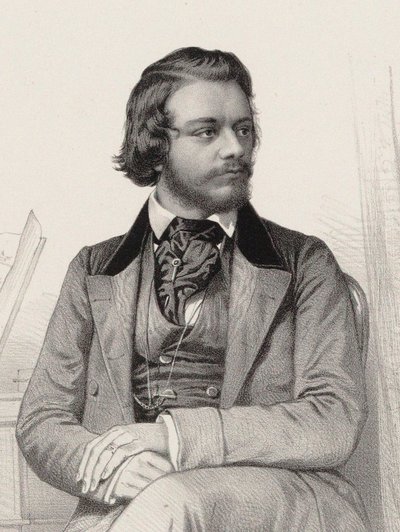 Retrato do pianista e compositor Theodor Leschetizky 1830-1915, ca 1860. de Emile Desmaisons