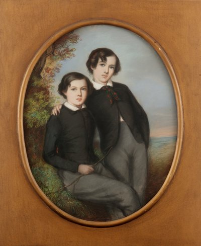Retrato de J. McNeill Whistler e seu irmão William Dr. William Whistler, 1847. de Emile Francois Dessain
