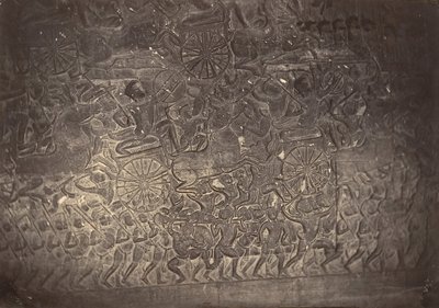 Baixo-relevo na Grande Galeria do Pagode, 1866. de Emile Gsell
