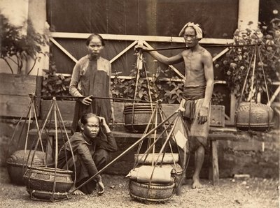 Comerciantes de Frutas, Cochinchina, 1866. de Emile Gsell