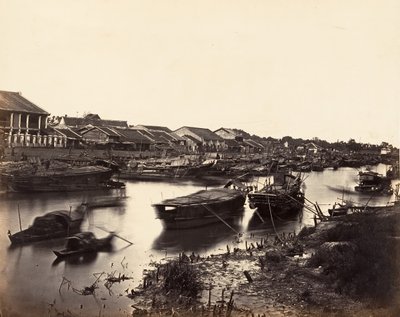 Vista da cidade chinesa Cholen Folha nº 5, Saigon, Cochinchina, 1866. de Emile Gsell
