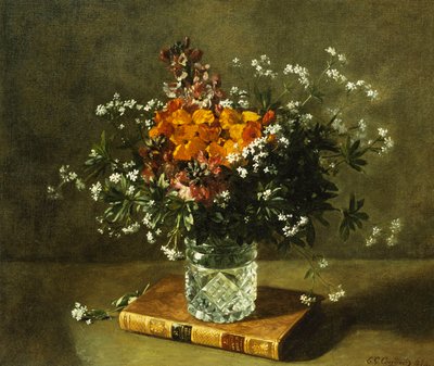 Ainda uma vida floral, 1872 de Emile Gustave Couder