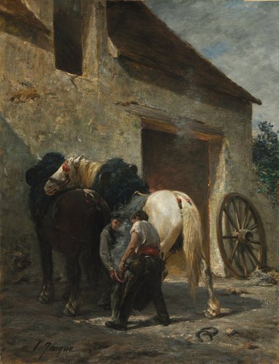 Ferreiros, depois de 1887 (óleo sobre tecido) de Émile Jacque