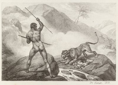 Caçador Africano de Emile Jean Horace Vernet