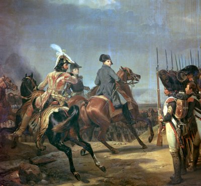 Pintura de Napoleão na batalha de Jena, século XIX. de Emile Jean Horace Vernet