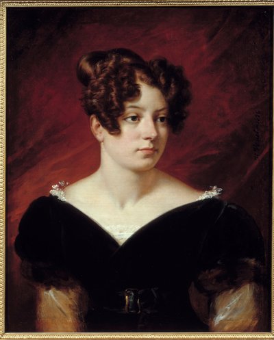Retrato de Josephine de Lavalette, Baronesa de Forget. Filha de Emilie de Beauharnais, prima de Delacroix. Pintura de Emile Dit Horace Vernet (1789-1863) de Emile Jean Horace Vernet