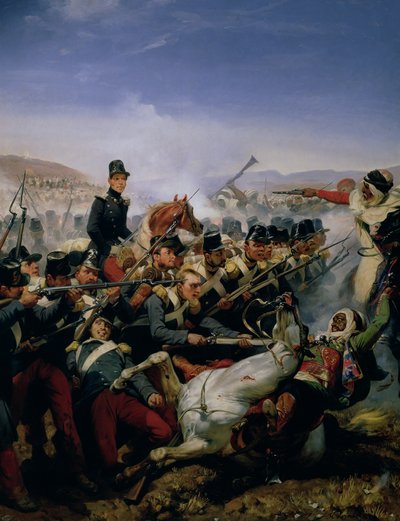 A Batalha de Somah, 1839 de Emile Jean Horace Vernet