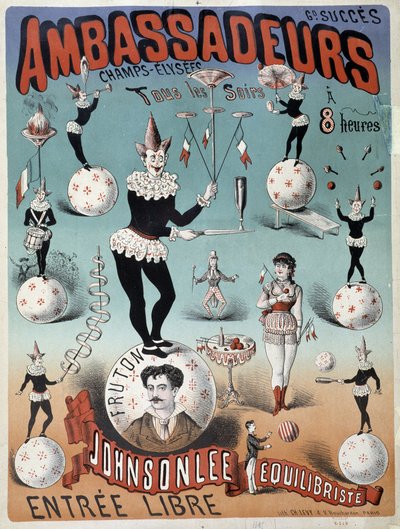 Johnsonlee, balancer, aux Ambassadeurs - Cartaz de Lévy, final do século XIX de Emile Levy