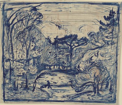 Skovinterieur med braendehugger. A Côte de Grace, Honfleur. de Emile Othon Friesz
