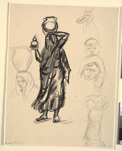 Estudos da Mulher Carregando Água. Portugal de Emile Othon Friesz