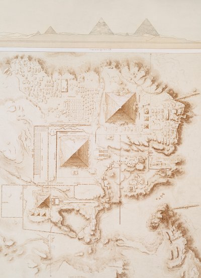 Plano de parte da necrópole de Memphis, planalto de Gizé de Emile Prisse dAvennes