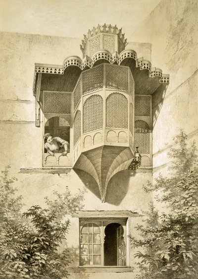 Cairo: Casa chamada Beyt El-Emyr (um pouco dilapidada), século XIX de Emile Prisse d