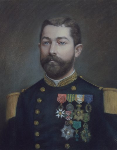 Retrato de Emile Commander Duboc (1852 - 1935), herói da conquista de Tonkin (pintura) de Emile Richard Haumont