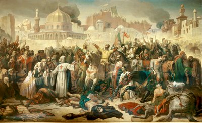 Primeira Cruzada: A tomada de Jerusalém pelos Cruzados de Emile Signol
