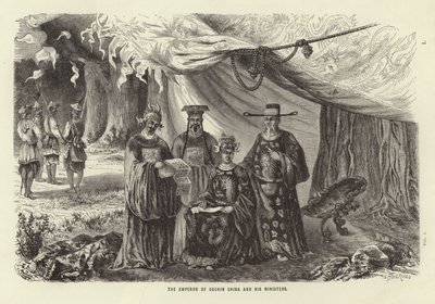 Imperador de Cochin China e seus ministros de Emile Theodore Therond