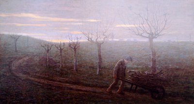 Retornando da floresta, Emilio Longoni (1859-1932), óleo sobre tela, 67x120 cm de Emilio Longoni