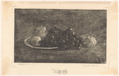 Tigela com uvas e outras frutas de Emilius Wilhelmus Dehé (signed by artist)