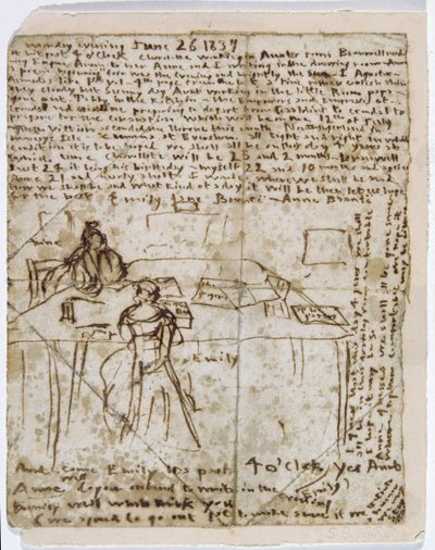 Papel diário, 1837 (caneta e tinta no papel) de Emily Bronte