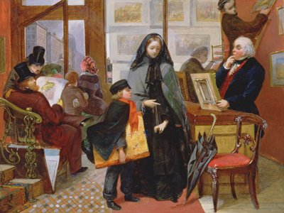 Estudo para &39;Nameless and Friendless&39;, c.1857 (óleo no painel) de Emily Mary Osborn