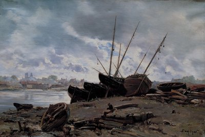 Barcos Encalhados em Dieppe de Emmanuel Lansyer
