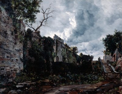 Portão principal do Castelo de Clisson, 1884 de Emmanuel Lansyer