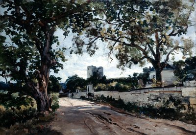 O caminho para Mauvieres à noite, 1884. de Emmanuel Lansyer