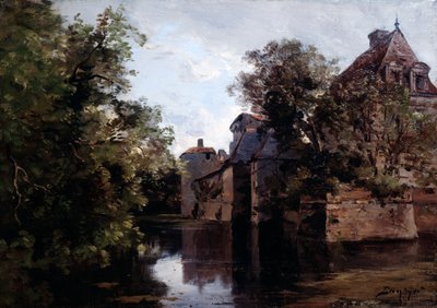 Vista de um castelo construído sob Louis XIII, Saint Loup, 1882 de Emmanuel Lansyer