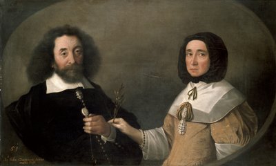 John Tradescant the Younger e Hester, sua segunda esposa de Emmanuel de Critz