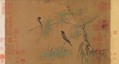 Tentilhões e bambu, início do século XII. de Emperor Huizong