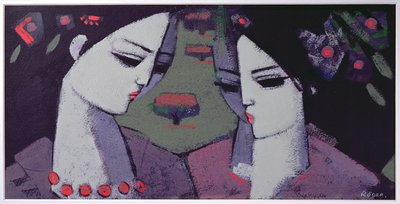 A Shared Moment (óleo a bordo) de Endre Roder