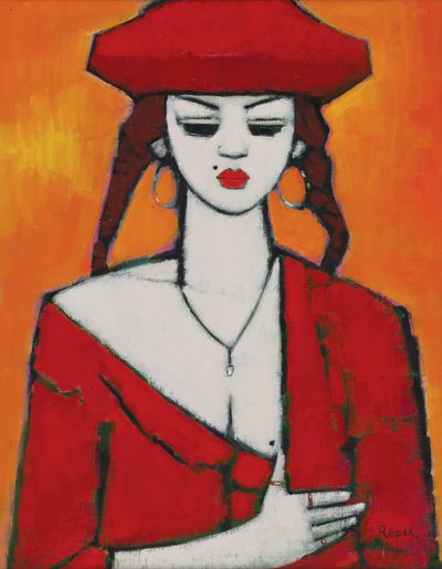 Meu Pequeno Segredo (óleo a bordo) de Endre Roder