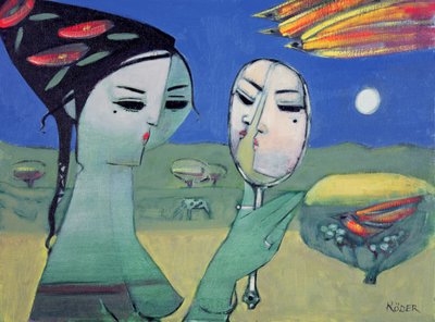 Reflexão (óleo a bordo) de Endre Roder