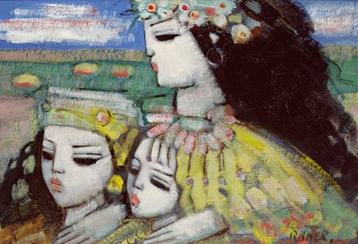 Irmãs, ou A Irmã Mais Jovem (óleo a bordo) de Endre Roder