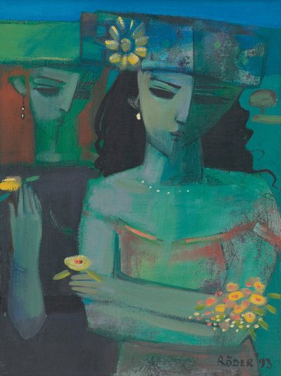 Dois de Ys II (óleo sobre tela) de Endre Roder