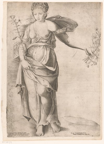 Flora de Proserpina Espelho da Magnificência Romana (título da série) de Enea Vico (attributed to)