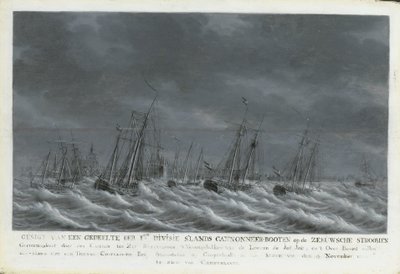 A Frota Batavian ao largo de Veere, 1800 de Engel Hoogerheyden
