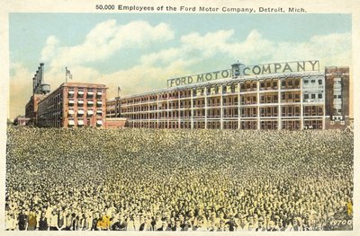 50 000 empregados da Ford Motor Company, Detroit, Michigan (foto a cores) de English Photographer