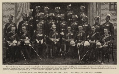 Um Regimento de Combate de Bombaim enviado à Frente, Oficiais dos 28 Pioneiros de English Photographer