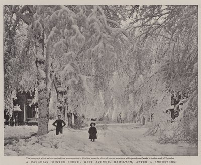 Uma cena de inverno canadense, West Avenue, Hamilton, depois de uma tempestade de neve de English Photographer