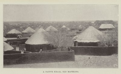Um Kraal nativo, Old Mafeking de English Photographer