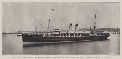 Um novo navio para o serviço de Harwich-Antuérpia, o Great Eastern Railway Companys Steamer de passageiros Bruxelas de English Photographer