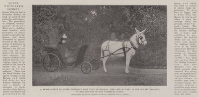 Uma reminiscência da última visita da rainha Victorias à Irlanda, Sua falecida majestade em seu carro de burro nas terras da Loja dos vice-reis de English Photographer