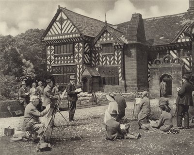 Aula de Esboço no Speke Hall (foto a p/b) de English Photographer