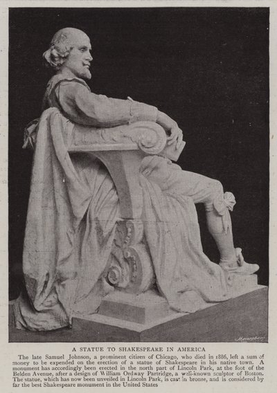 Uma estátua para Shakespeare na América de English Photographer